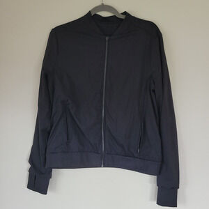 Athleta A-Game Reversible Perforated Bomber Jacket Medium